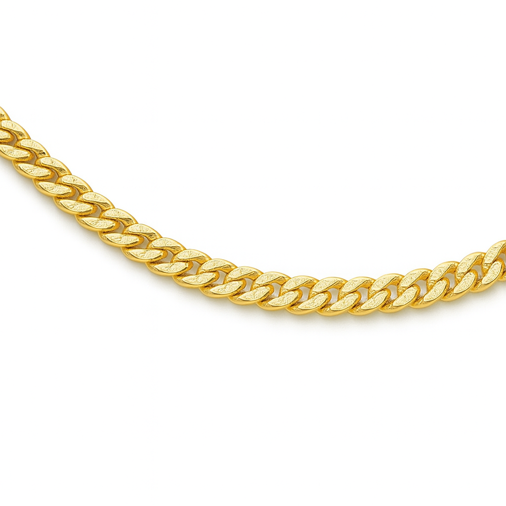 Chaîne maille Gourmette diamantée - 1,50 mm, 50 cm, Or 14K