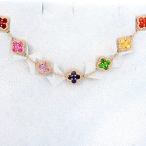 Collier "Pourquoi moi ?" - Saphirs Multicouleurs- Or 18K