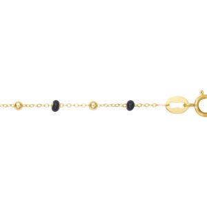 Bracelet Gi&Lo boules noire - 17-18 cm , Or Jaune 18K