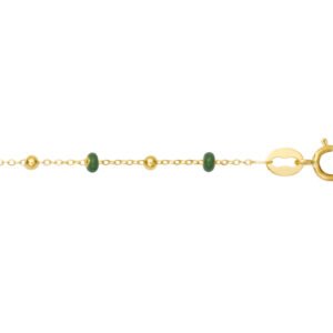 Bracelet Gi&Lo boules vertes - 17-18 cm , Or Jaune 18K