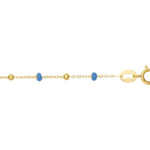 Bracelet Gi&Lo boules bleues - 17-18 cm , Or Jaune 18K