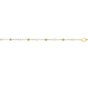 Bracelet Gi&Lo boules blanches - 17-18 cm , Or Jaune 18K